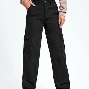 SHEIN Black Cargo Jeans